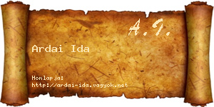 Ardai Ida névjegykártya